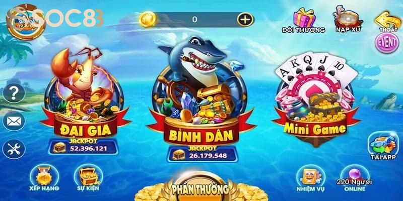 Bắn Cá Thần Tài - Siêu Phẩm Chinh Phục Đại Dương Tại Soc88 Các tính năng đặc sắc chỉ có tại bắn cá thần tài 5d